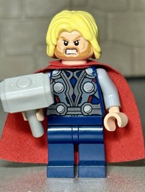 Lego Thor Marvel Minifigure Complete w/ Hammer 6868 6869 30163 (sh0018) (read)
