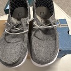 HEYDUDE Wendy Youth Chambray Onyx Kids Loafer Lace Up Gray/White US 11 EU 30 — photo 4