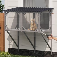 Cat Window Box, 43" Catio Bug-Proof Netted for Sunbathing  Playing Indoor Cats