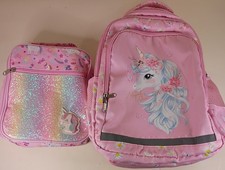 Pink Unicorn Backpack With Lunchbox Set