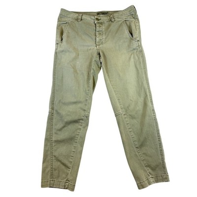 Prana Womens Olive Green Organic Cotton Stretch Utility Pants Size 8 Flaw