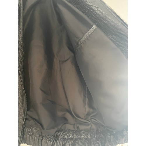 Vintage Moda Scapa Genuine Ostrich Leather Bomber Jacket Black Size Medium - Picture 10 of 11