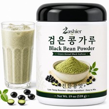 19 oz Green Kernel Black Soybean Powder Low Temp Roasted Finely Ground Natural