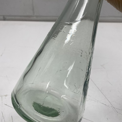 ORIGINAL VINTAGE RETRO GLASS BOTTLE SCHWEPPES 1900s Coat Arms Conical Cordial - Picture 5 of 7