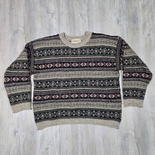 Women's Vintage 90's Eddie Bauer Fair Isle Wool Blend Sweater Y2K USA - Small