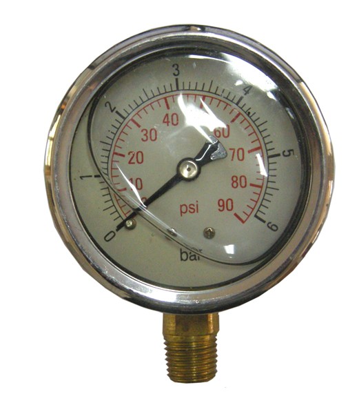 MANOMETRO ALLA GLICERINA 0-100 BAR DIAMETRO 63 (24844)