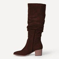 Damen Stiefel Blockabsatz 37.5 EU Dunkles Toffee Braun Amazon Essentials
