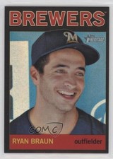 2013 Topps Heritage Chrome Black Refractor 2/64 Ryan Braun #HC80 q3x