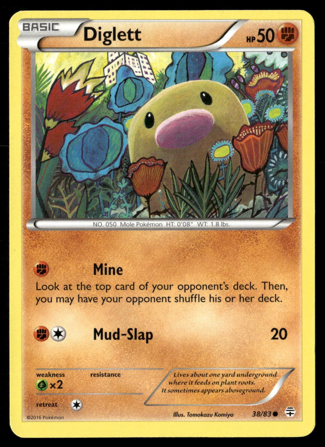 Diglett 38/83 Common Generations Pokemon Lightly Played