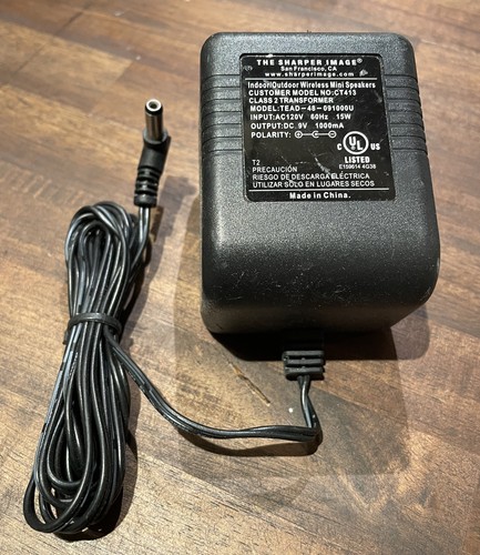 SHARPER IMAGE CT413 CLASS 2 TRANSFORMER 120VAC - 9VDC 1AMP TEAD-48-091000U