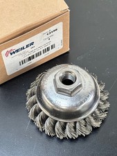 WEILER 13156 3-1/2" Single Row .023 Wire Cup Brush, 5/8-11 A.H. (SRA-3) USA Made