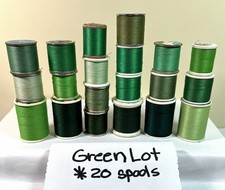 Pre-owned Lot: All Green Hues Sewing Thread, 20 Spools