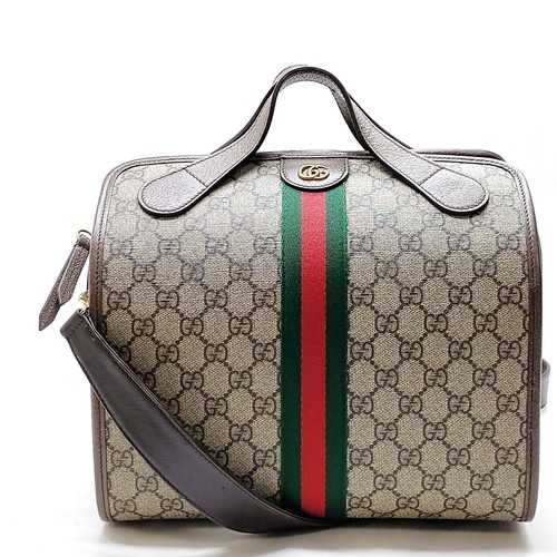 Gucci Hand Bag Sherry Line Brown PVC 4482099