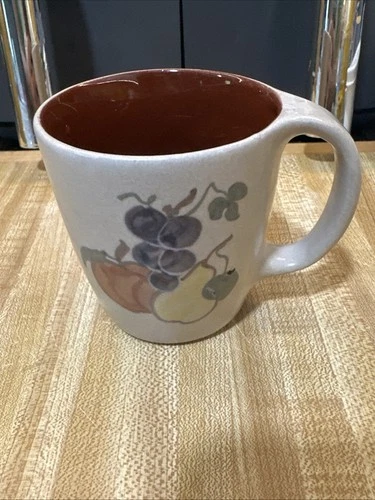 Vintage Chatham Potters Coffee Mug Fruit Harvest Country Stoneware