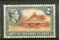 BRITISH SOLOMONS; 1938 early GVI Pictorial issue fine Mint lightly hinged 2d. 