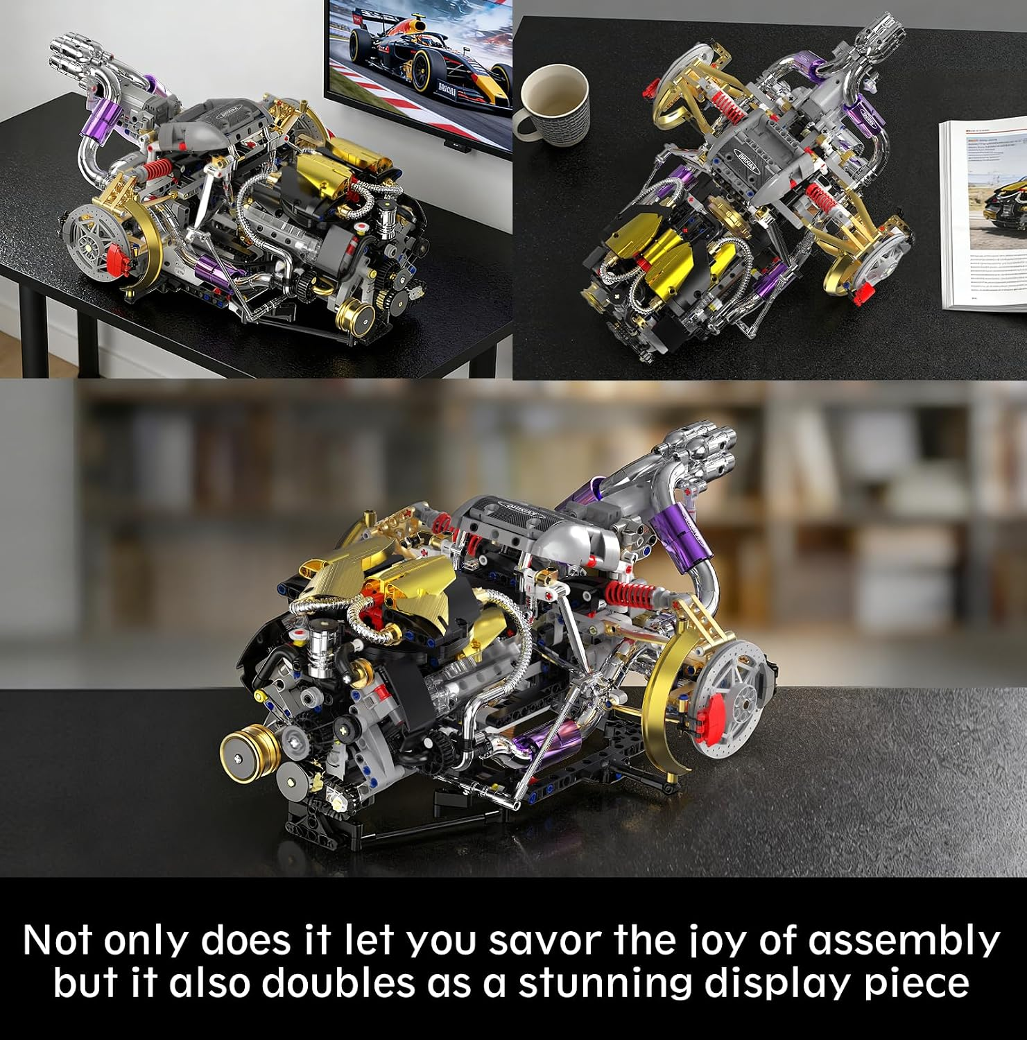 V8 Engine Model Kit That Works, Build Your Own Visible Car Motor 8 ...