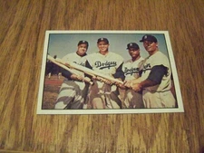 DODGER POWER DUKE SNIDER  ROY CAMPANELLA GIL HODGES CARL FURILLIO  BASEBALL CARD