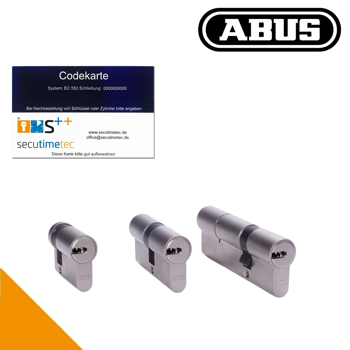 Cylindre à Bouton ABUS EC550 - Longueur Z45/K35 Mm (total 80 Mm), 4 Clés, Protection Anti-perçage