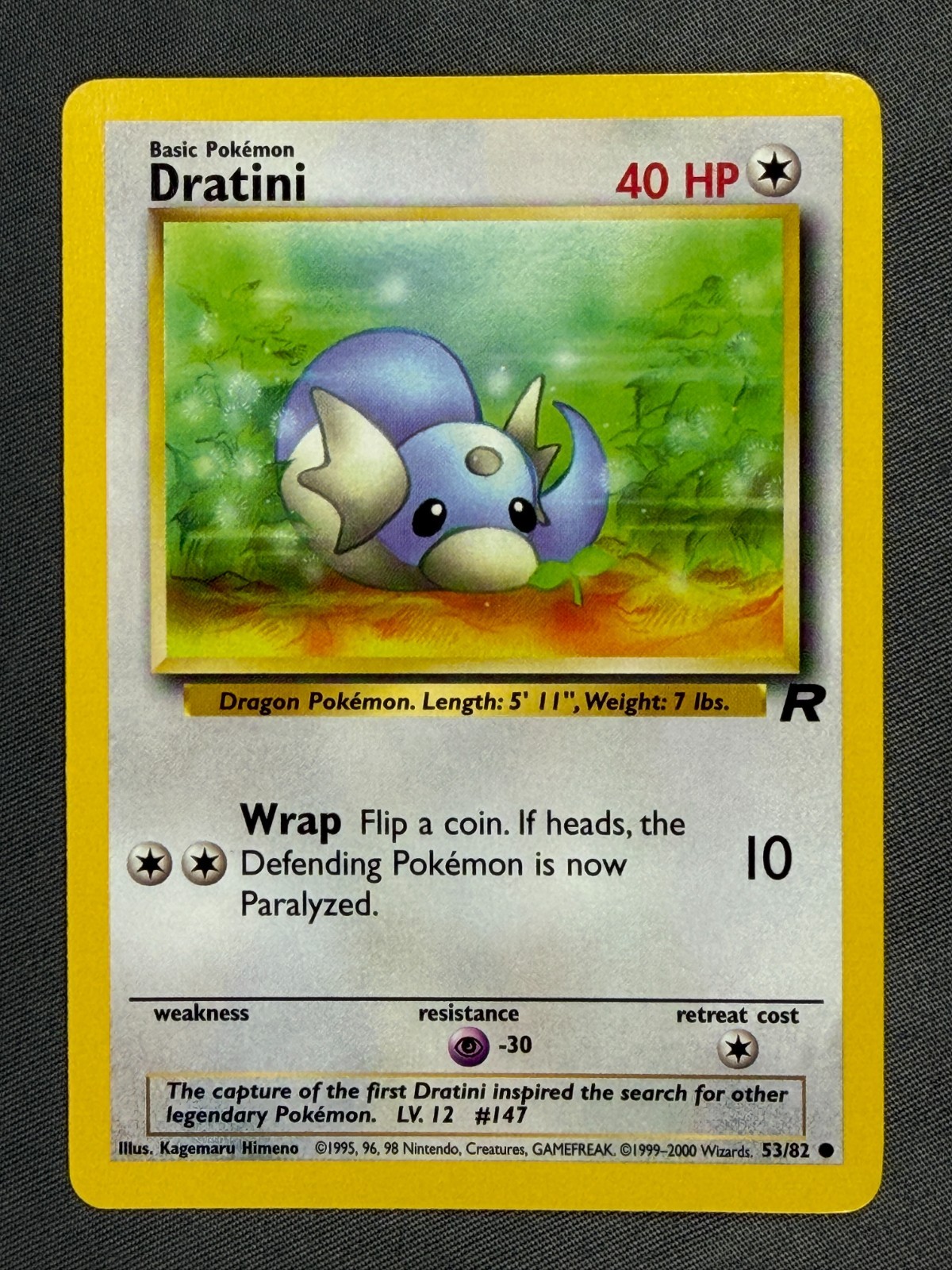 Dratini 53/82 Base Set Series Team Rocket Common Basic Pokemon Card 2000 NM