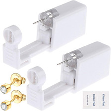 Ear Piercing Gun Kit - 6Pcs Disposable Gold Plated Brass, Gold231