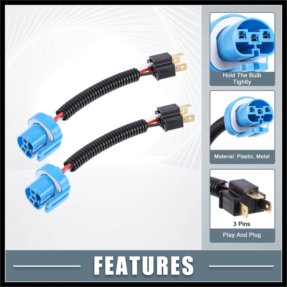 Conector de arnés de cable de faros 9007 hembra a H4 macho Foto 3 de 4