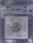 1951 Roosevelt Dime 10C ICG MS66+ Beautiful Color!