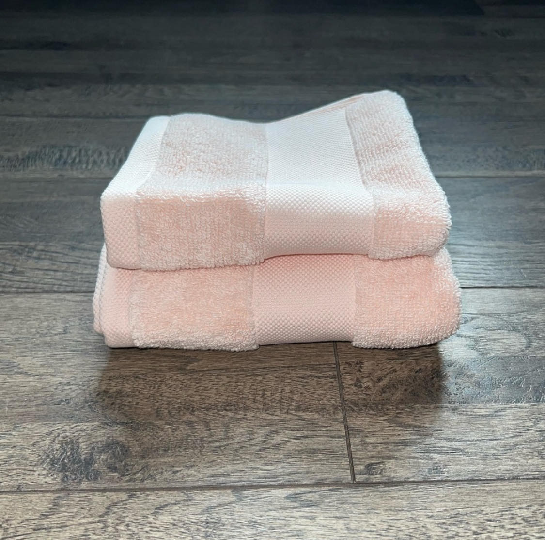 2 Pc Ralph Lauren Wescott Pink Towel Set - 1 Hand Towel, 1 Washcloth 100% COTTON