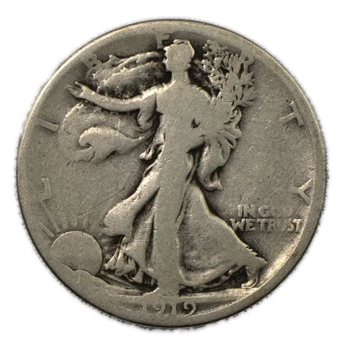 1919 S San Francisco Walking Liberty Silver Half 50c Good GD G+