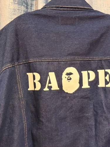 BAPE Multi Motif Loose Fit Denim Jacket Indigo Men's -L image 19