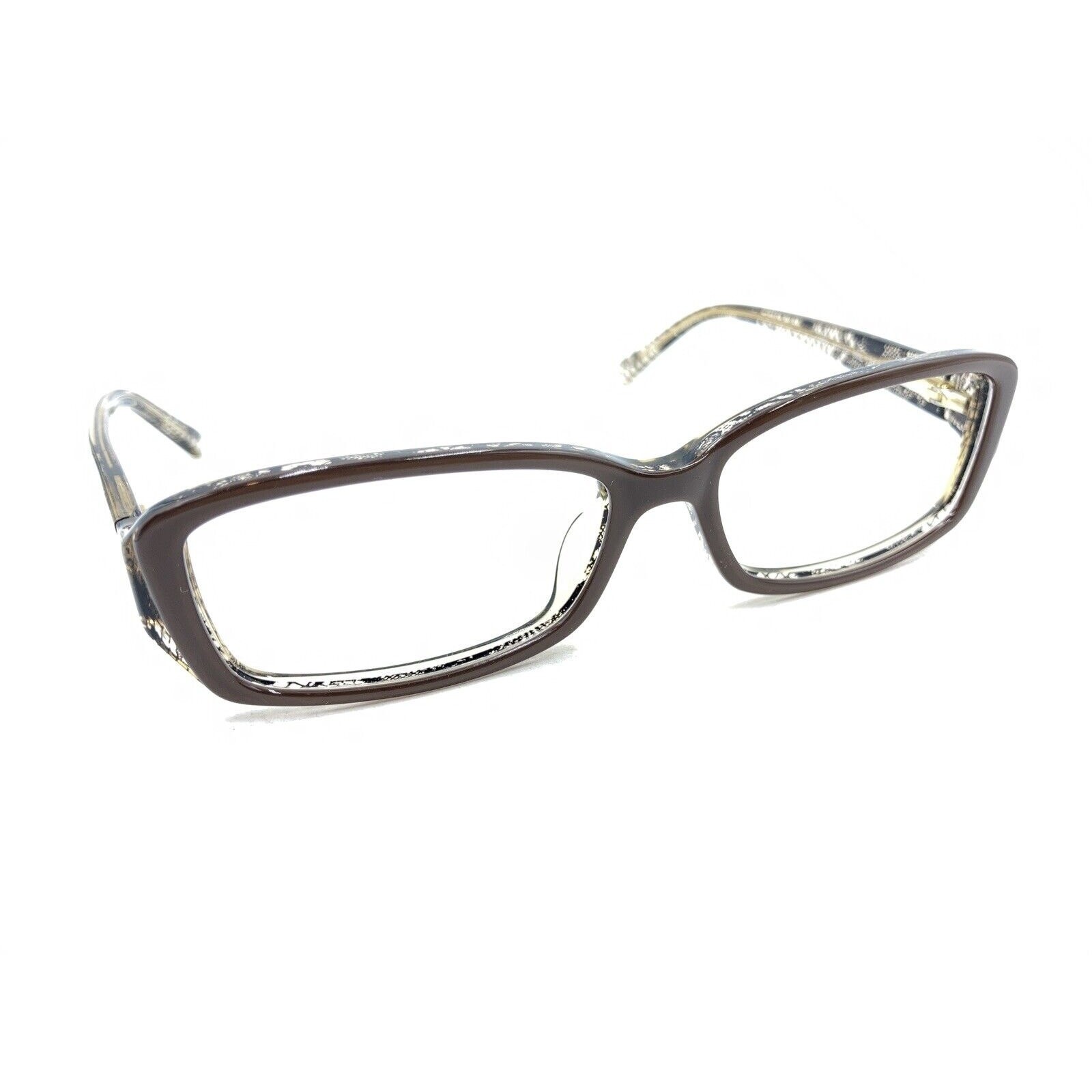 Valentino V2605 905 Brown Black Clear Lace Eyeglasses Frames 52-15 130 Italy