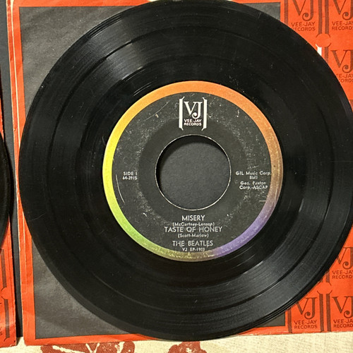 2x Versions 45 7" EP THE BEATLES VJ 1-903 MISERY ask me why In Company Sleeve - Foto 6 di 8
