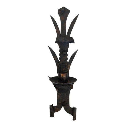 Gothic Medieval Wrought Iron Wall Candle 13½" Tall Sconce Spanish Made Revival - Bild 5 von 10