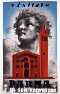 Visitate Parma e la Sua Provincia Italian Poster c1910s - 24x32 