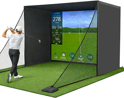 Golf Simulator Enclosure 10 x 8 ft 4K-Ready Dual-Layer Projection Impact Screen