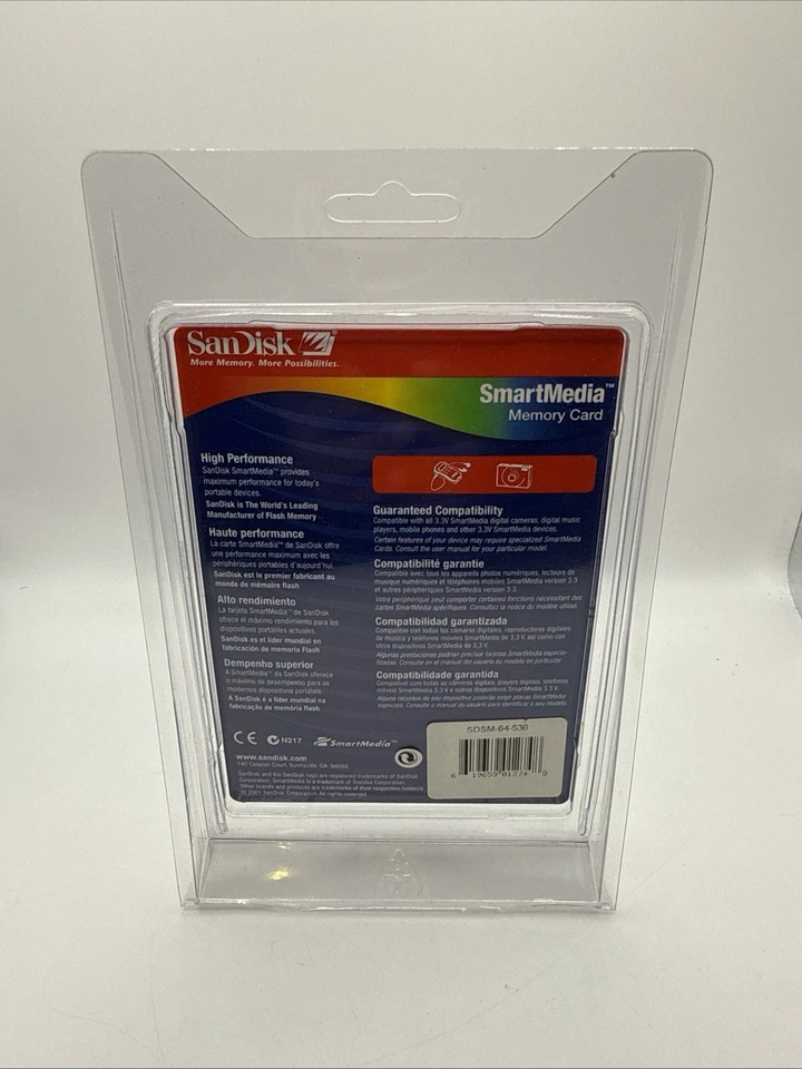 SanDisk SmartMedia ID 64MB 3.3V SM Memory Card for Fujifilm/Olympus SDSM-64-5 - Image 4 of 4