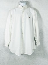 Vintage Polo Ralph Lauren Oxford Shirt Mens 17-33 White Yarmouth Button Down