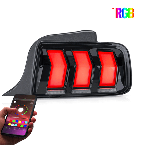 VLAND RGB LED Tail Lights For 2005-2009 Ford Mustang GT w/ RGB DRL & Sequential - Foto 2 di 19