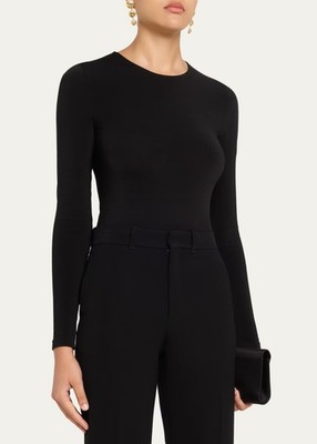 NWT Wolford Berlin Black Long Sleeve Bodysuit Size M Designer Top