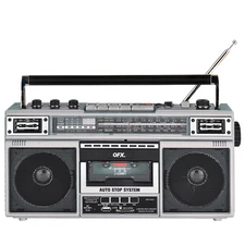 QFX J-230BT(220BT) Retro AM/FM Radio+Rechargeable+Cassette MP3 Converter