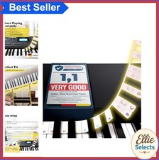 Removable Piano Key Note Labels Silicone 88 Keys Color Coded Reusable Beginners