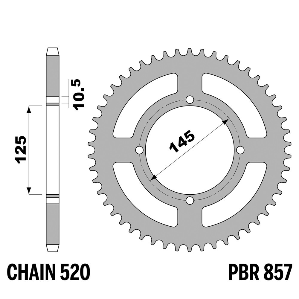 Pignon arrière 45 dents acier MZ 660 Mastiff résout l'usure de transmission pas 520
