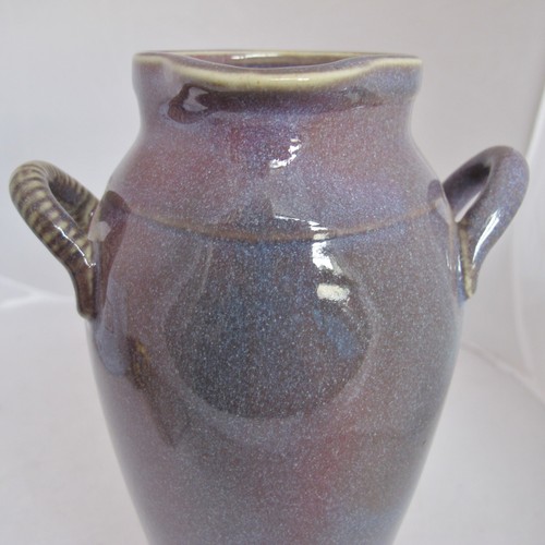 Jarrón japonés de 9,4" con esmalte por goteo de llama lavanda Sang De Boeuf / flor de melocotón - Imagen 9 de 12