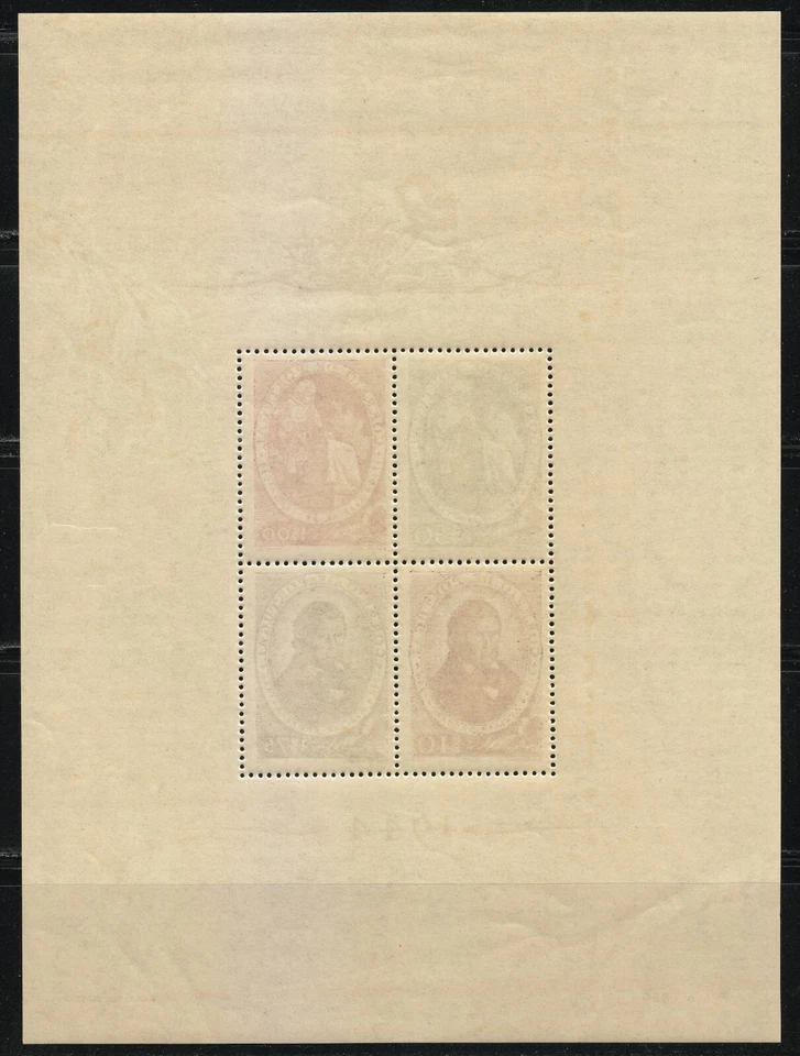 Portugal 1944 MNH OG Mi Bloque 6 Sc 641a Avellar Brotero, botánico. Flores ** Foto 2 de 2