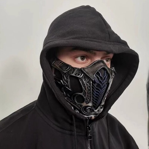 Mortal Kombat Sub-Zero Scorpion Half Face Mask Resin Game Cosplay Costume Props - Picture 22 of 29