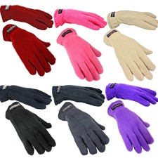 Women Fleece Thermal Gloves Outdoor Sports Winter Solid Colors