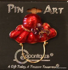 Red Hat Pin Red and Purple Gold Accent  Perfect Gift for red hat Society Lady