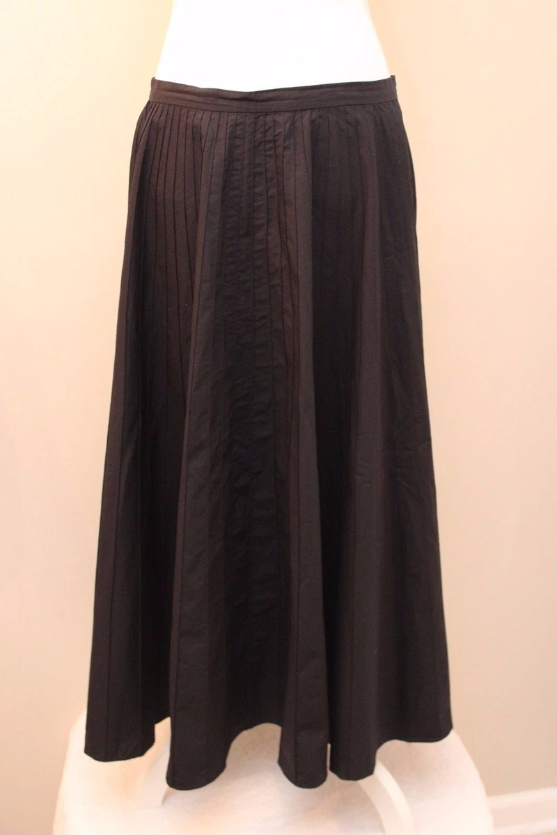 Ralph Lauren black accordion pleated full length skirt, unlined 