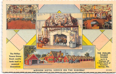 Missouri-MO-Excelsior Springs-Phillips Tourist Tavern-Advertising-Linen Postcard