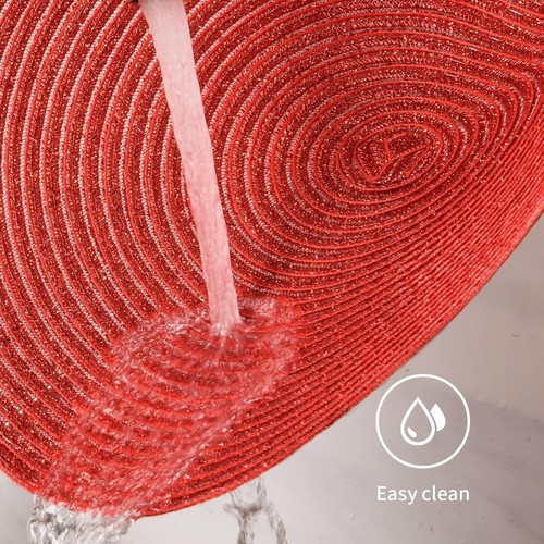 Premium 15-Inch Round Braided Placemats - Christmas Set for Festive Dining - 第 7/8 張圖片
