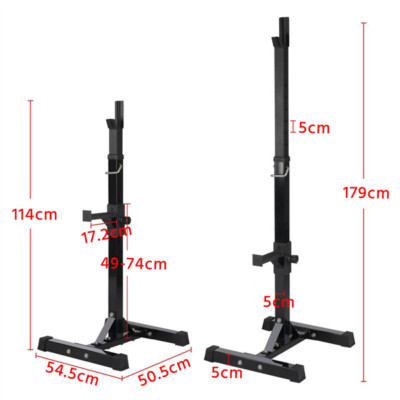 Support Pour Barre Longue Et Squat - Réglable En Hauteur (75-163 Cm) Et Largeur (105-160 Cm), Charge 200 Kg